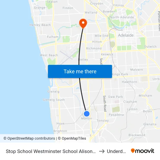 Stop School Westminster School Alison Av to Underdale map