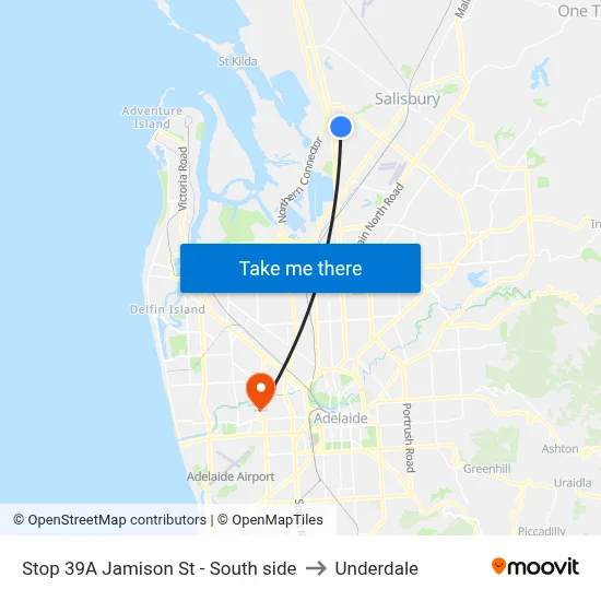 Stop 39A Jamison St - South side to Underdale map