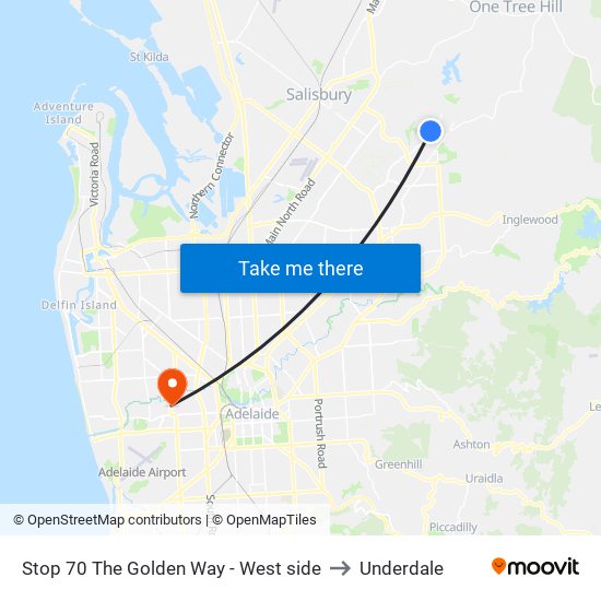 Stop 70 The Golden Way - West side to Underdale map