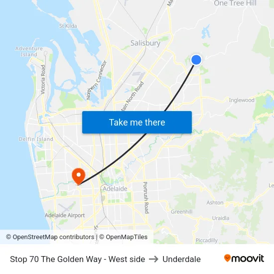 Stop 70 The Golden Way - West side to Underdale map