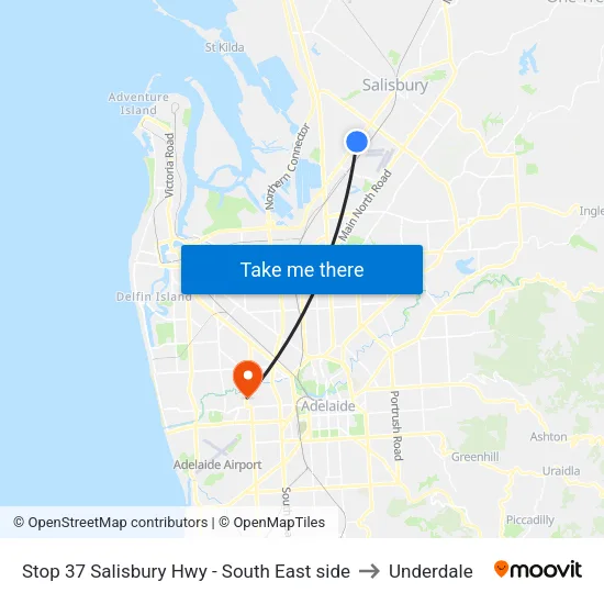 Stop 37 Salisbury Hwy - South East side to Underdale map