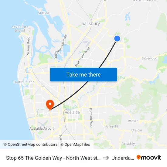 Stop 65 The Golden Way - North West side to Underdale map