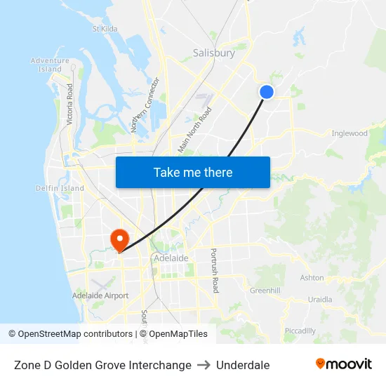 Zone D Golden Grove Interchange to Underdale map