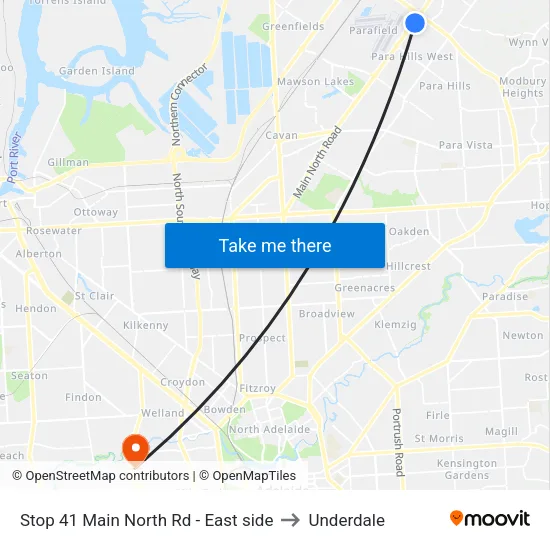 Stop 41 Main North Rd - East side to Underdale map