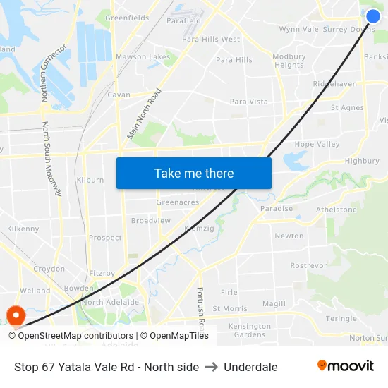 Stop 67 Yatala Vale Rd - North side to Underdale map