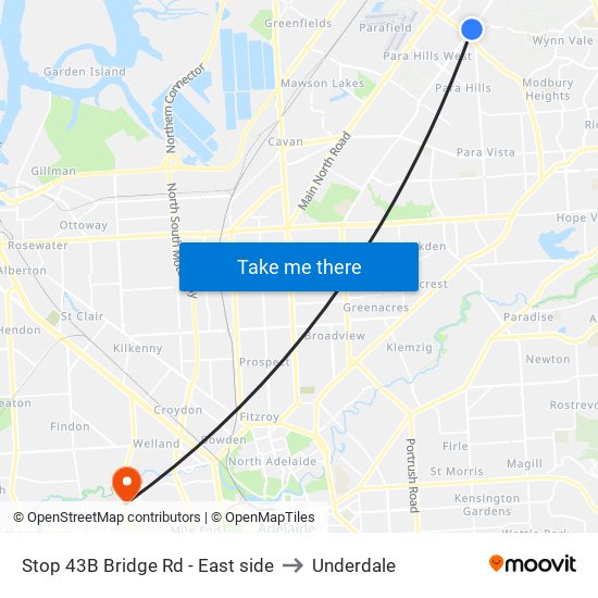 Stop 43B Bridge Rd - East side to Underdale map