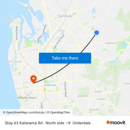Stop 63 Katarama Rd - North side to Underdale map