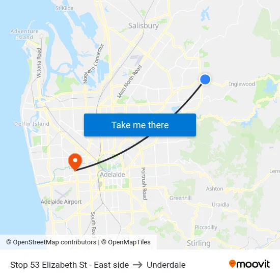 Stop 53 Elizabeth St - East side to Underdale map