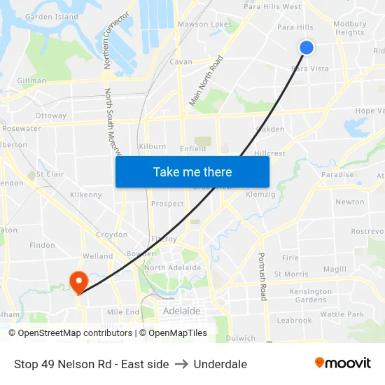 Stop 49 Nelson Rd - East side to Underdale map