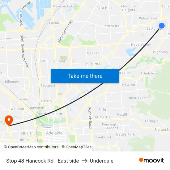 Stop 48 Hancock Rd - East side to Underdale map
