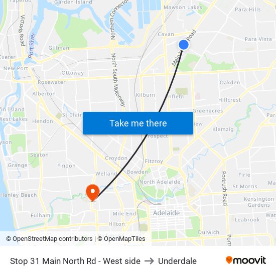 Stop 31 Main North Rd - West side to Underdale map