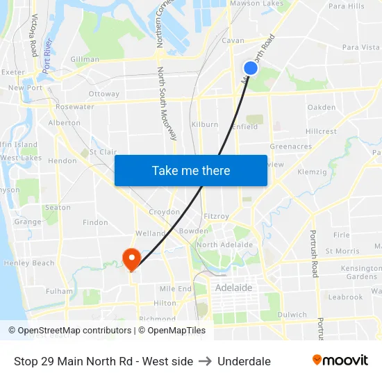 Stop 29 Main North Rd - West side to Underdale map