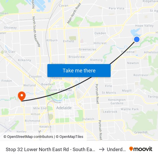 Stop 32 Lower North East Rd - South East side to Underdale map