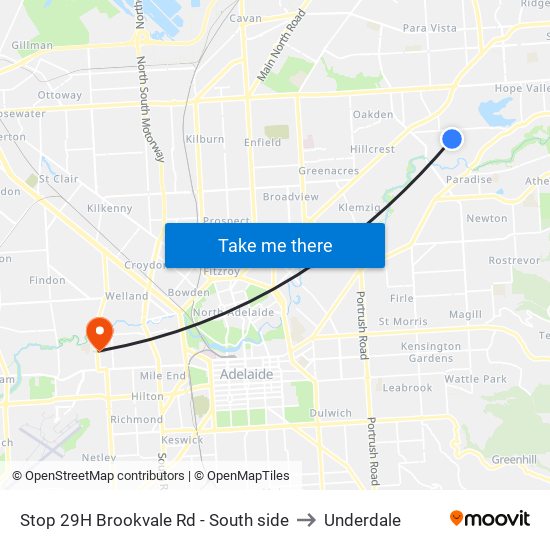 Stop 29H Brookvale Rd - South side to Underdale map