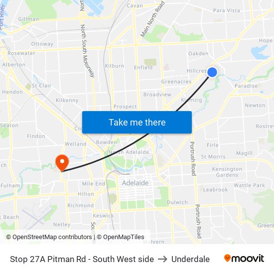 Stop 27A Pitman Rd - South West side to Underdale map