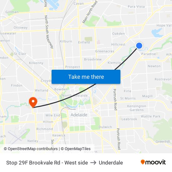 Stop 29F Brookvale Rd - West side to Underdale map