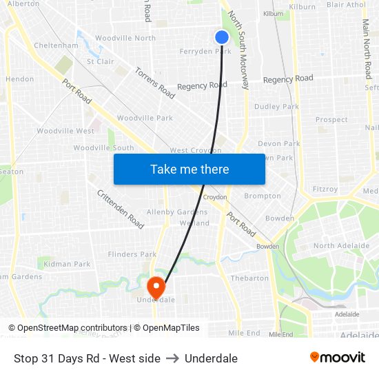 Stop 31 Days Rd - West side to Underdale map