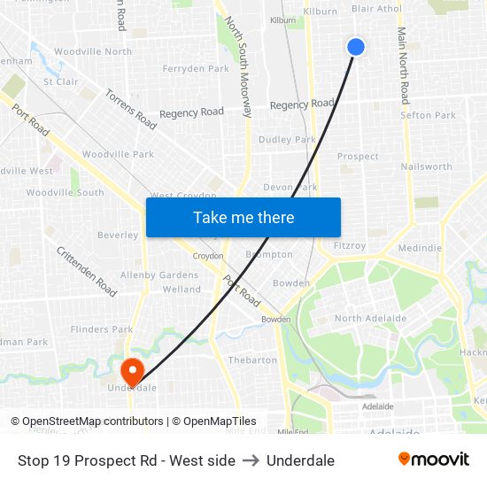 Stop 19 Prospect Rd - West side to Underdale map