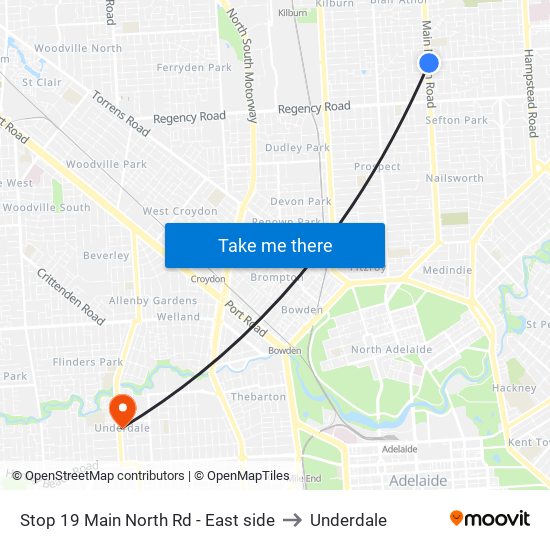 Stop 19 Main North Rd - East side to Underdale map