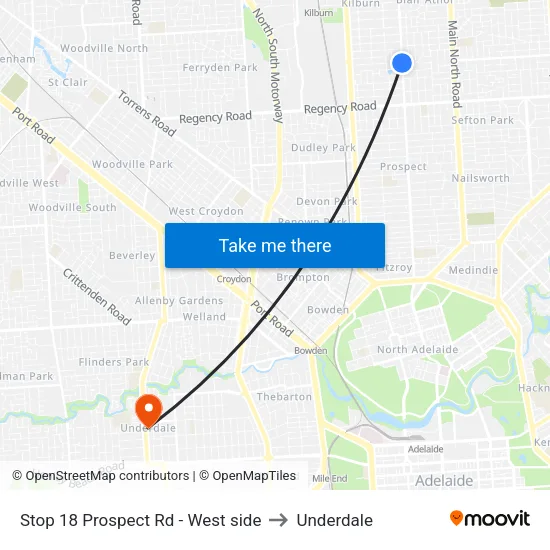 Stop 18 Prospect Rd - West side to Underdale map