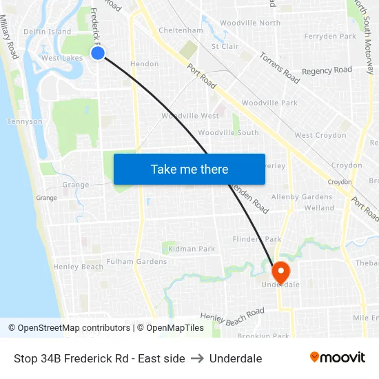 Stop 34B Frederick Rd - East side to Underdale map