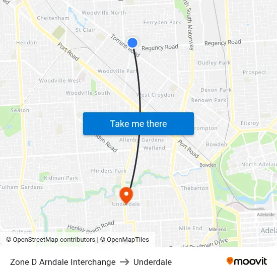 Zone D Arndale Interchange to Underdale map