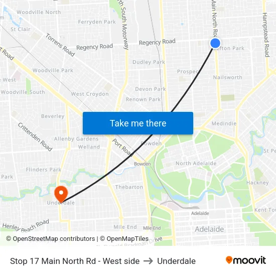 Stop 17 Main North Rd - West side to Underdale map
