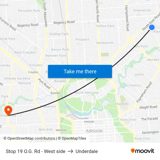Stop 19 O.G. Rd - West side to Underdale map