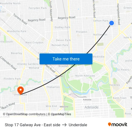 Stop 17 Galway Ave - East side to Underdale map