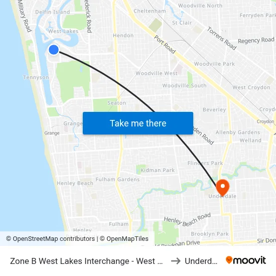 Zone B West Lakes Interchange - West side to Underdale map
