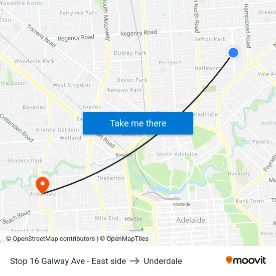 Stop 16 Galway Ave - East side to Underdale map
