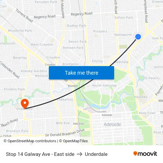 Stop 14 Galway Ave - East side to Underdale map
