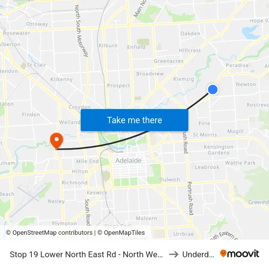 Stop 19 Lower North East Rd - North West side to Underdale map