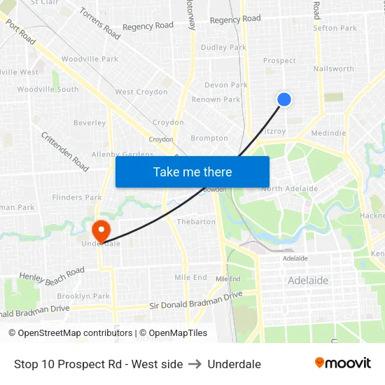 Stop 10 Prospect Rd - West side to Underdale map