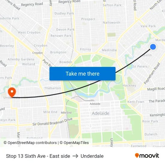 Stop 13 Sixth Ave - East side to Underdale map