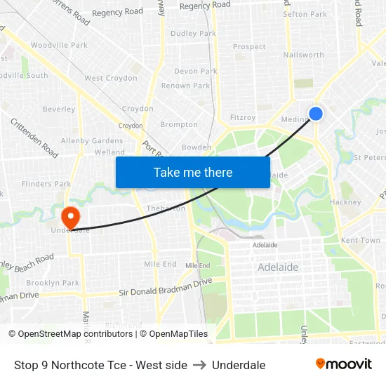 Stop 9 Northcote Tce - West side to Underdale map