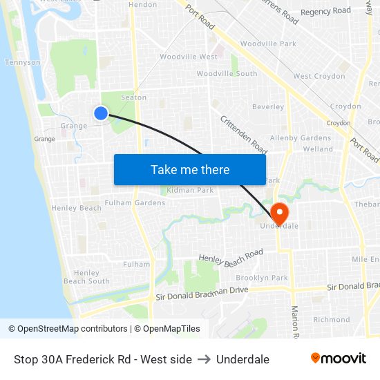 Stop 30A Frederick Rd - West side to Underdale map