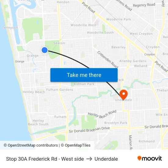 Stop 30A Frederick Rd - West side to Underdale map