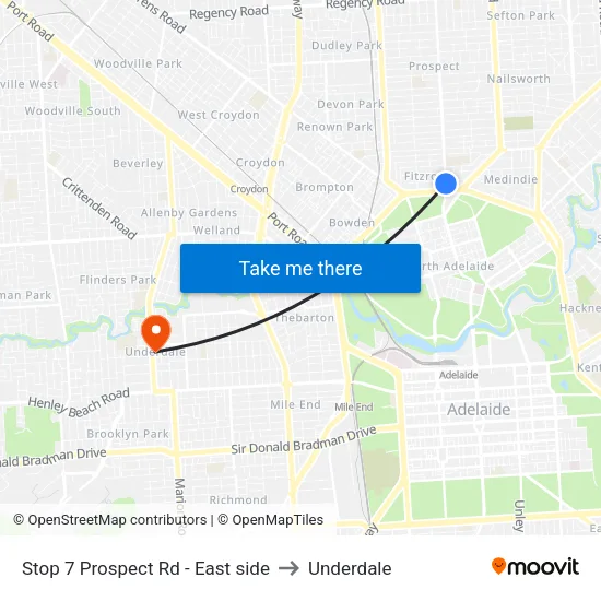 Stop 7 Prospect Rd - East side to Underdale map