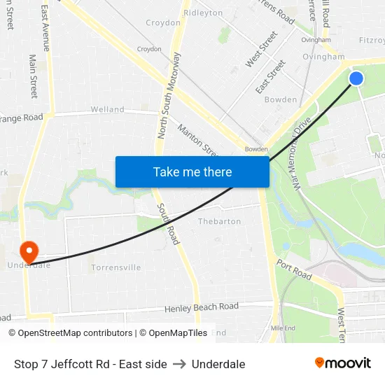 Stop 7 Jeffcott Rd - East side to Underdale map