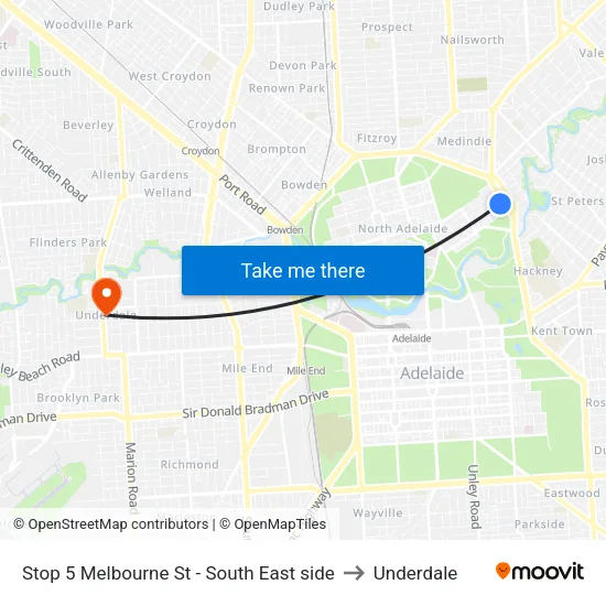 Stop 5 Melbourne St - South East side to Underdale map