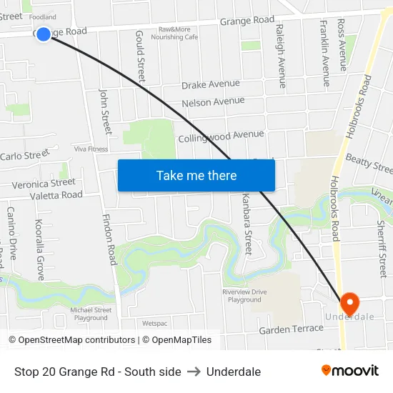 Stop 20 Grange Rd - South side to Underdale map