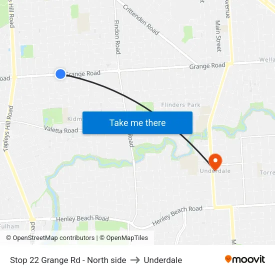Stop 22 Grange Rd - North side to Underdale map