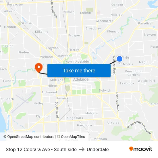 Stop 12 Coorara Ave - South side to Underdale map
