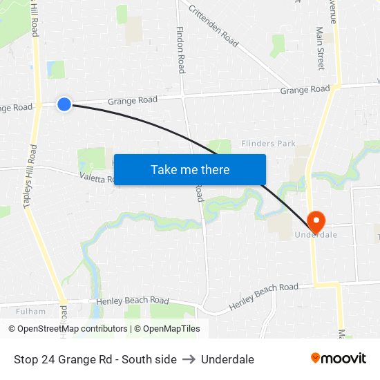 Stop 24 Grange Rd - South side to Underdale map