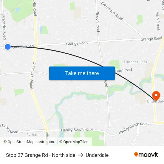 Stop 27 Grange Rd - North side to Underdale map