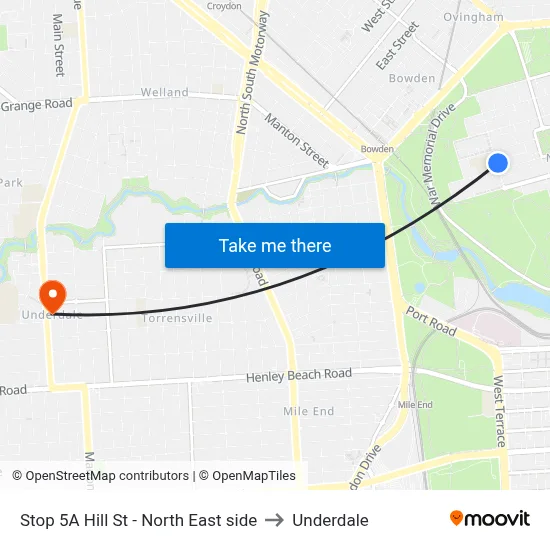 Stop 5A Hill St - North East side to Underdale map