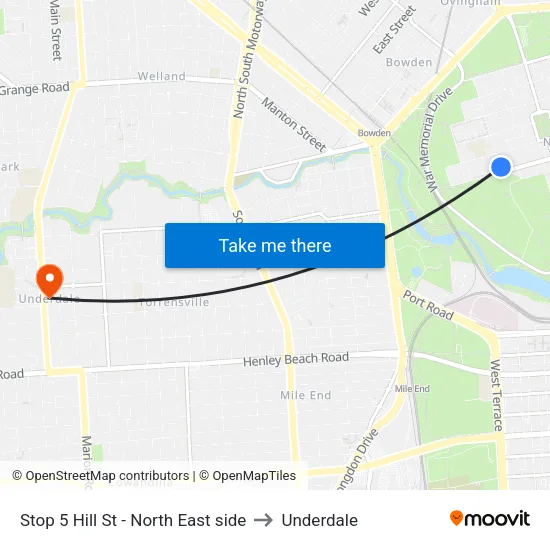 Stop 5 Hill St - North East side to Underdale map