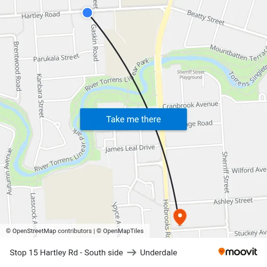 Stop 15 Hartley Rd - South side to Underdale map