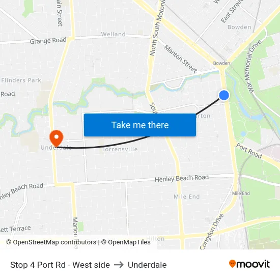 Stop 4 Port Rd - West side to Underdale map